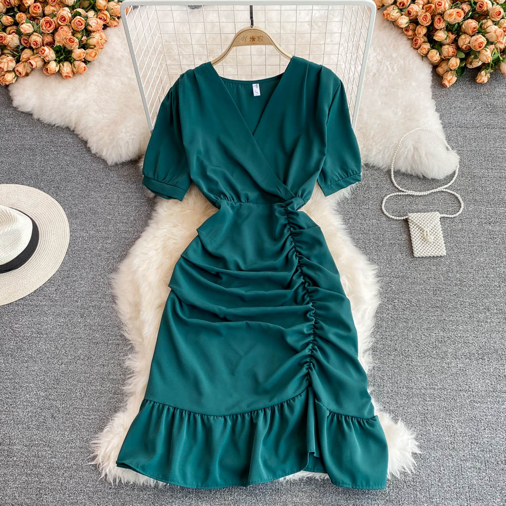 Cute v neck short dress fashion dress      S473