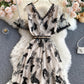 A line v neck dress with bow     S69