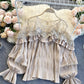 Stylish long sleeve tops see through lace tops   S86