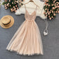 Cute v neck tulle short dress fashion dress  S48