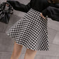 Cute houndstooth A line skirt    S495