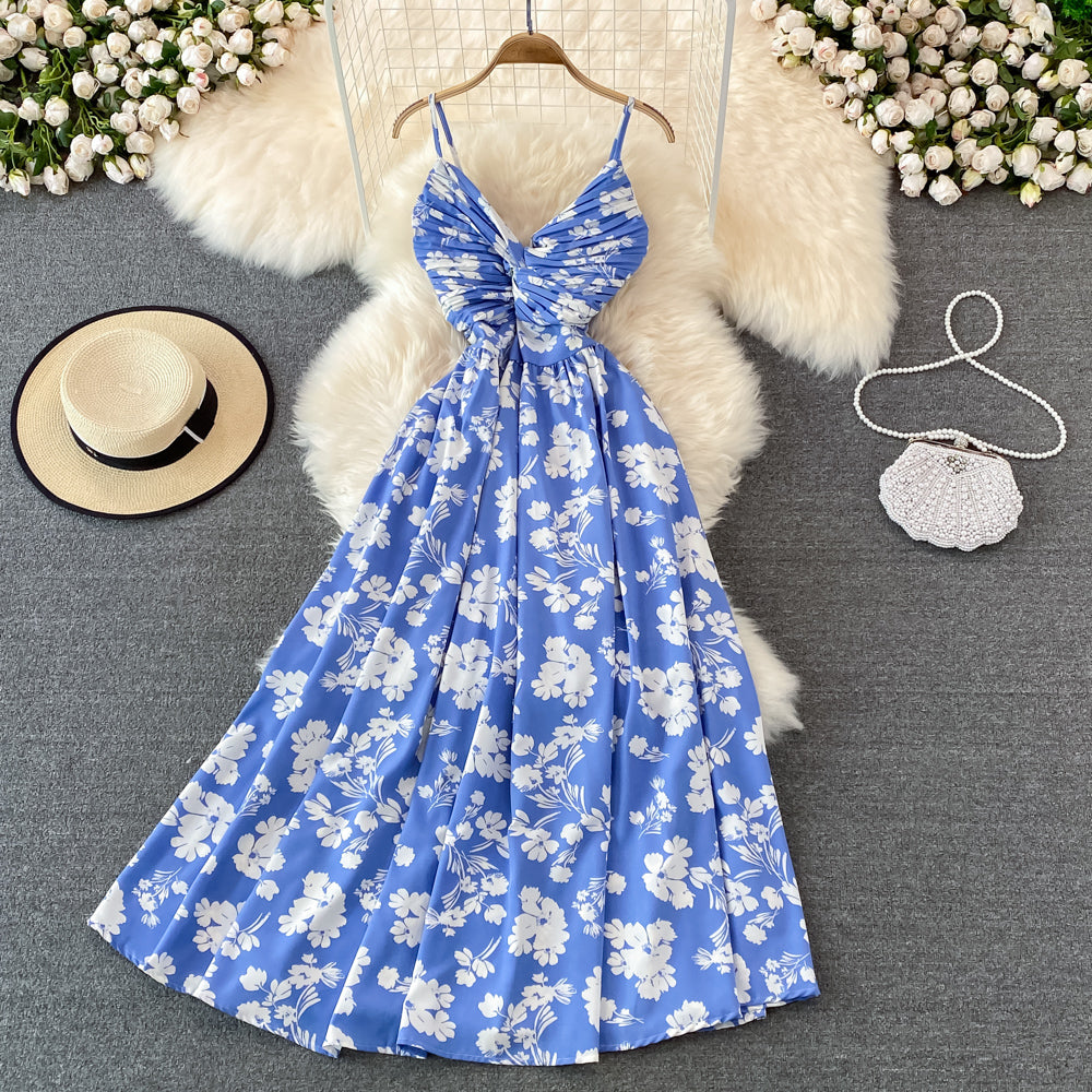 Cute A line floral dress fashion dress    S499