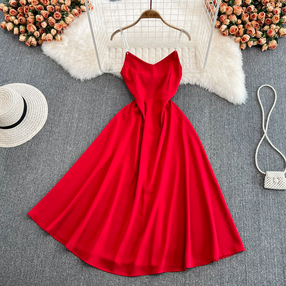 Simple A line v neck short dress fashion dress   S461