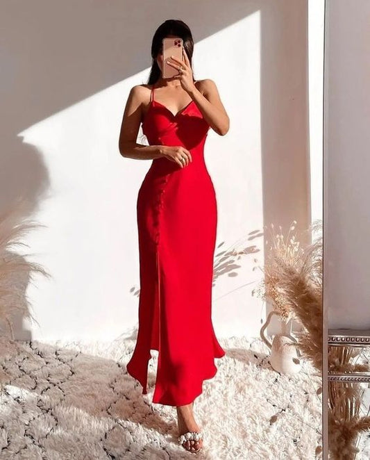 Long red dress , long evening dress , women fashion dresses, prom long gown    S2381