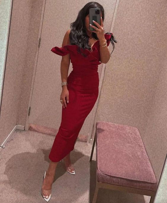 Long red dress , long evening dress , women fashion dresses, prom long gown    S2383