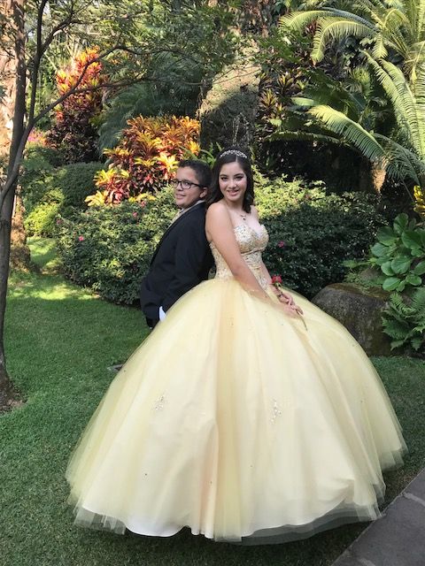 Yellow Ball Gown Prom Dresses Evening Gowns Formal Dress     S2367