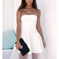 Simple White Satin Short Party Dresses, White Homecoming Dresses,Graduation Party Dresses   S1322