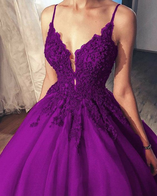 Ball Gown Prom Dresses, Purple Evening Party Dresses      S2238