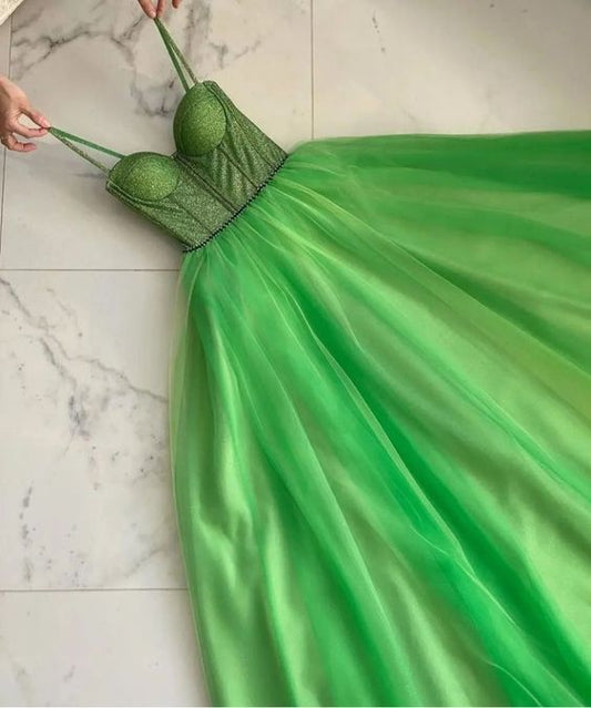 Green Long Dresses Junior Prom Dress S2037