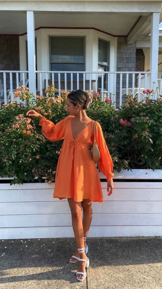 Orange Short Prom Party Dress       S970