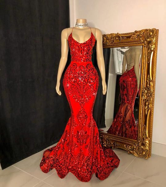 Red evening dress long prom dress     S900