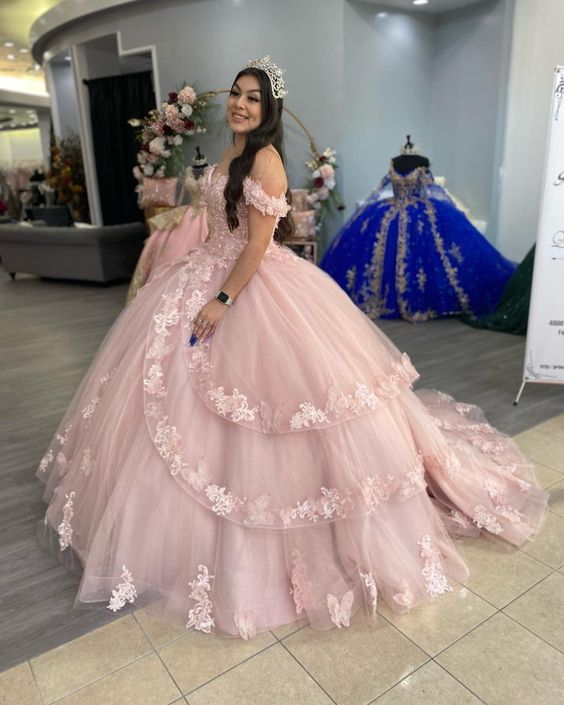 ball gown prom dresses, floor length prom dresses, pink evening dresses, a line formal dresses    S1826