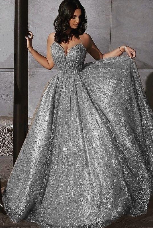 silver glitter Dresses Junior Prom Dress S2009