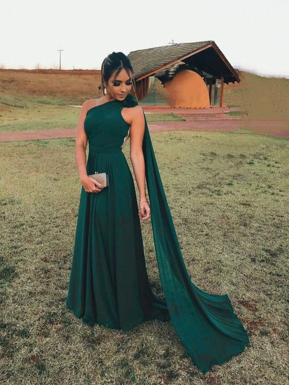 Elegant Long Green Prom Dresses     S2164