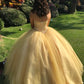 Yellow Ball Gown Prom Dresses Evening Gowns Formal Dress     S2367