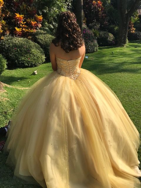 Yellow Ball Gown Prom Dresses Evening Gowns Formal Dress     S2367