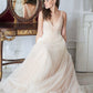 Simple Informal Wedding Dress,V-back Boho Wedding Dress,Blush Wedding Dress    S2114