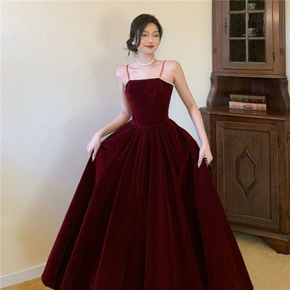 Red Spaghetti Straps Dress Women Prom Dress       S1940