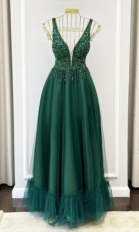 Green Long Prom Dress Evening Dress S1732