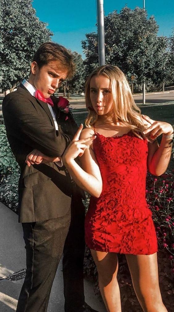 sexy red short homecoming dresses, tight short cocktail party dresses, cheap lace dresses for teens    S859