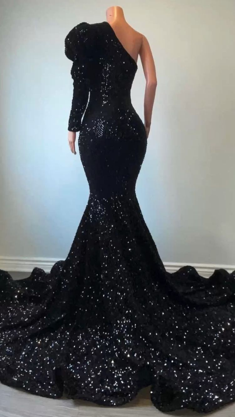 black prom dress Mermaid Long Prom Evening Dresses      S2183