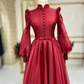 Muslim Wedding Dress, Special Design Veiling Evening Dress, Muslim Bridesmaid Dress      S1934