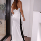 Sheath/Column Satin Ruched Strapless Sleeveless Sweep/Brush Train Dresses    S1881