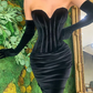 Black Sweetheart Mermaid Prom Dress Velvet Long    S2375