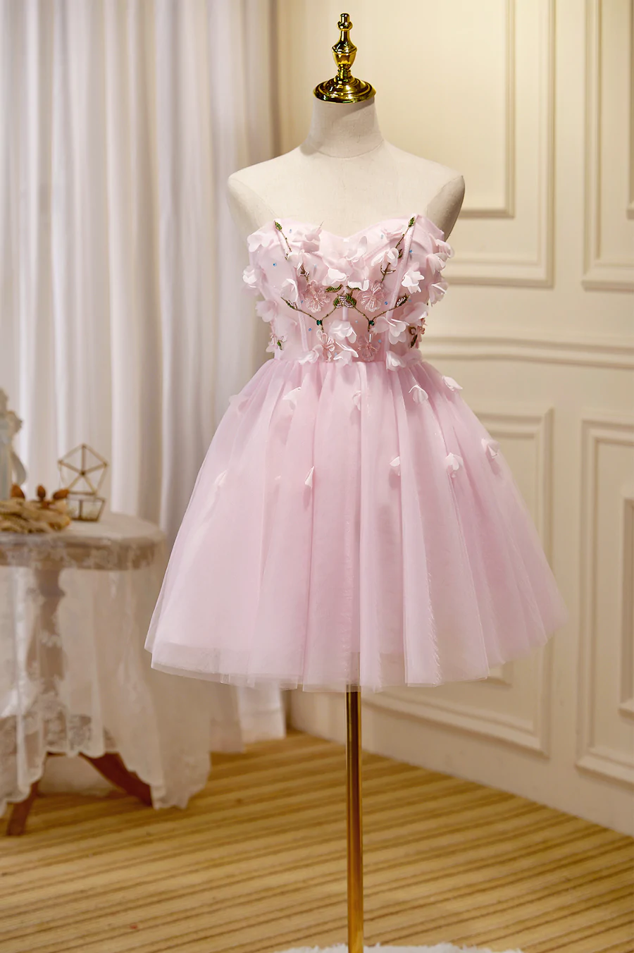 Pink Tulle Short Prom Dress      S1372