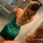 Backless Short Dark Green Prom Dresses, Short Dark Green Formal Homecoming Dresses    S2350