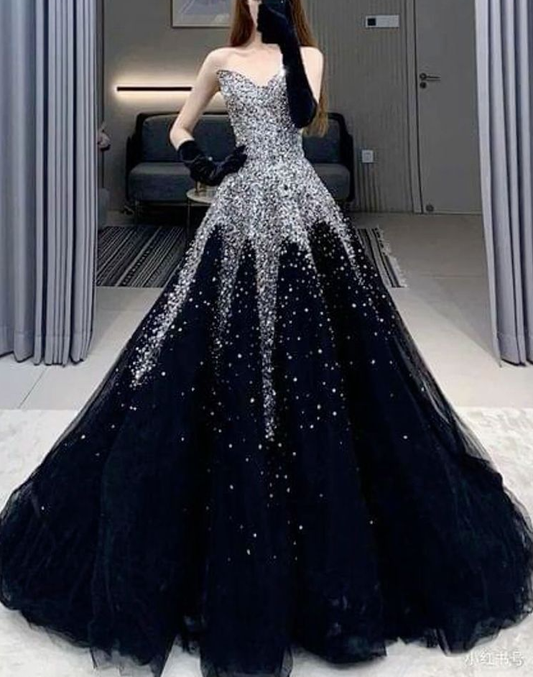 Black dress prom wedding elegant gown cocktail dress     S2357