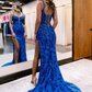 Blue Mermaid Long Prom Dresses, Blue Mermaid Evening Dresses      S2430