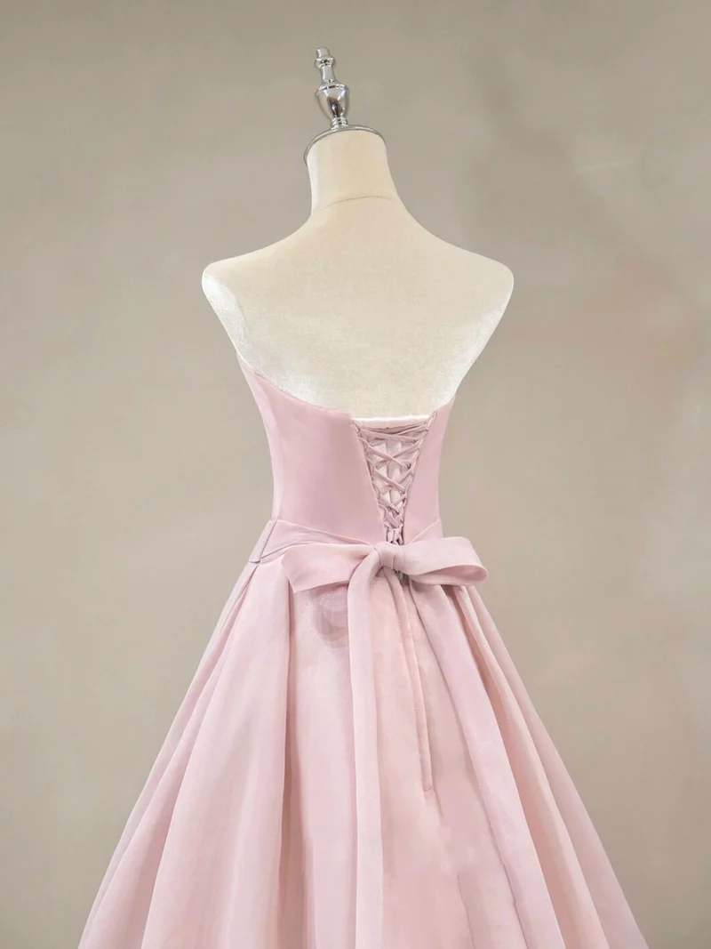 SIMPLE PINK LONG PROM DRESS, PINK FORMAL WEDDING PARTY DRESS     S1348