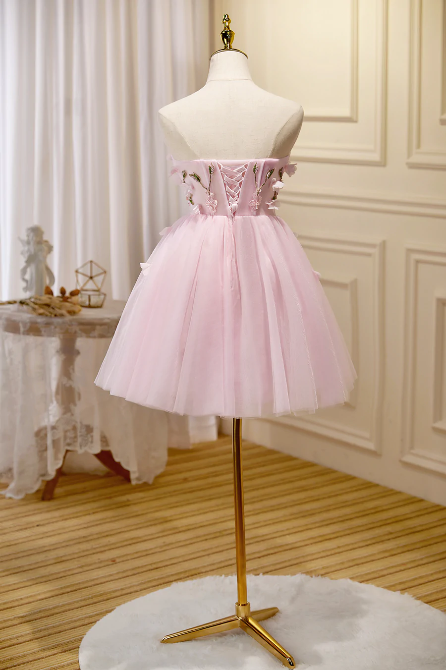 Pink Tulle Short Prom Dress      S1372