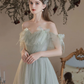 A LINE SWEETHEART NECK GREEN LONG PROM DRESSES, GREEN FORMAL DRESSES      S1355