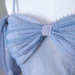 Blue Tulle Long A-line Prom Dress      S1374