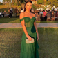 green tulle prom dress sexy evening dress        S1418