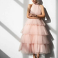 Luxury evening dress with open back, bridesmaid dress, wedding guest dress, birthday woman dress, tea length woman dress   S2324