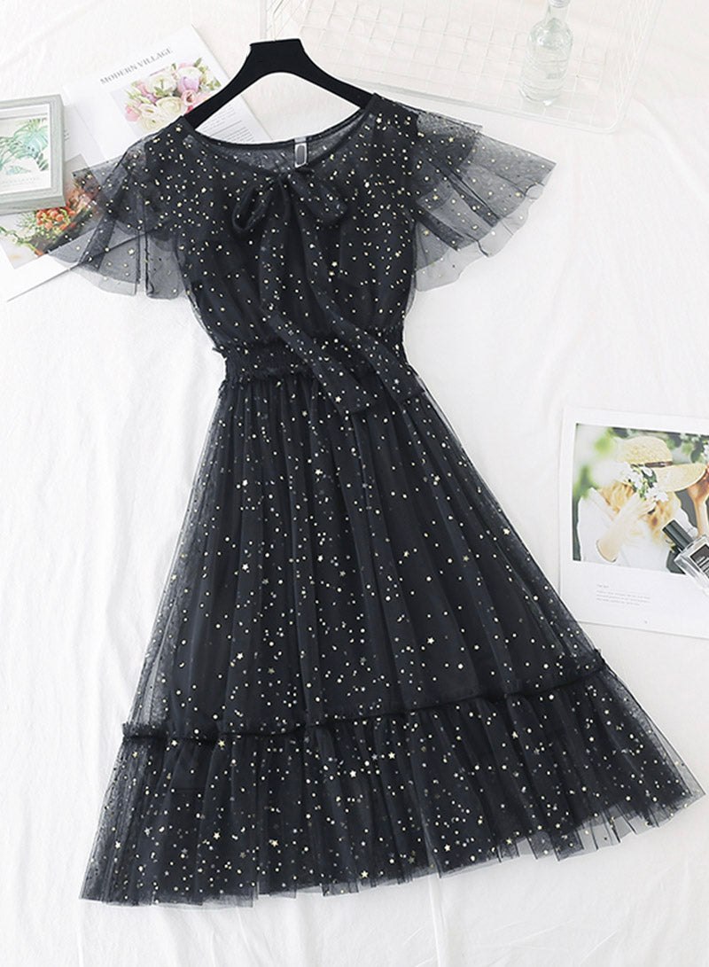 Cute tulle sequins short dress summer dress    S65