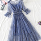 A line two pieces tulle dress with sequins  S89