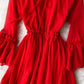 Red A line chiffon dress fashion girl dress    S129