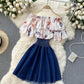 Stylish printed patchwork dress A line dress   S19