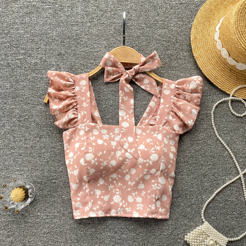 Cute floral crop top   S149