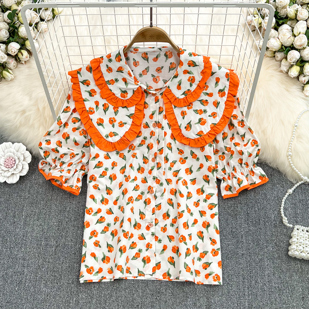 Cute floral tops    S186