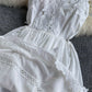 White lace applique backless dress girl dress   S72