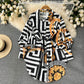 Stylish Printed Long Sleeve Shirt Dress    S139