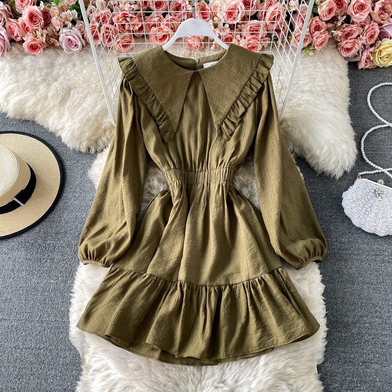 Sweet A line long sleeve dress fashion dress     S261