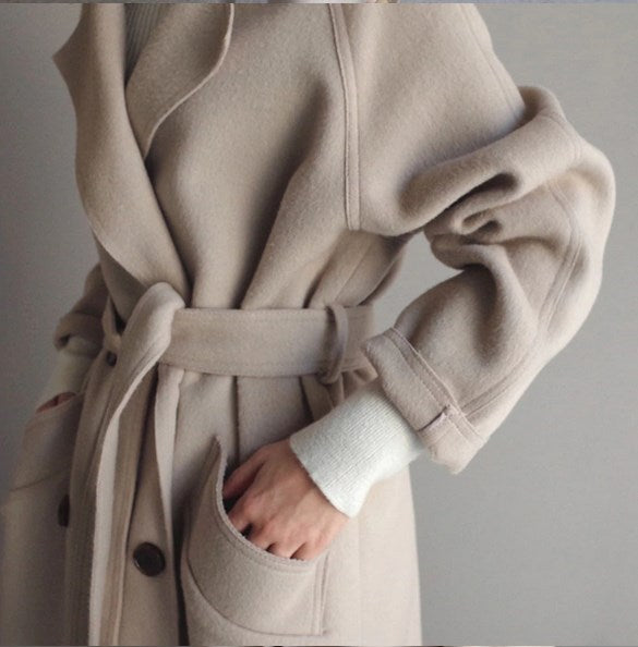 Classy Woolen Fashion Long Winter Coat    S543
