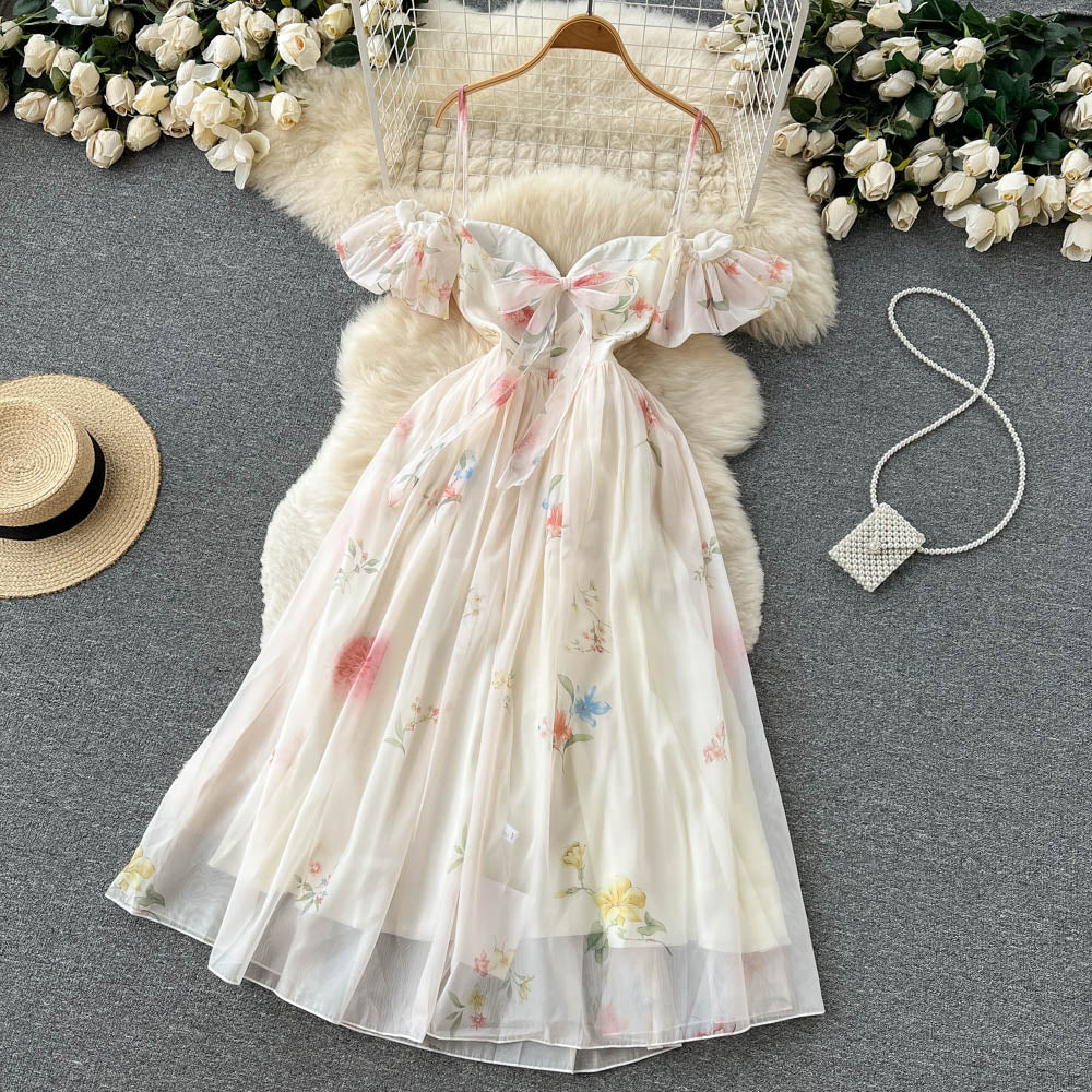 Cute A-line off shoulder dress fashion dress     S143