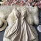 Cute A line v neck short dress   S93
